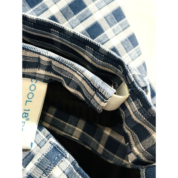 Haggar Cool 18 Pro Shorts Men's Size 38 Blue Plaid Golf Casual Stretch Expandabl - Picture 5 of 9